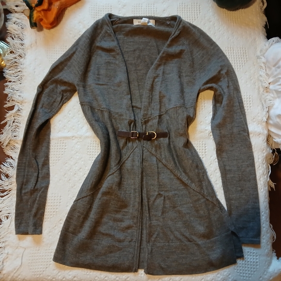 extra fine merino wool greyish Brown cardigan - Picture 3 of 7